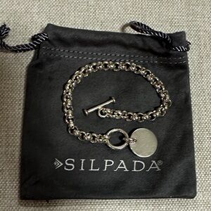 Silpada Chain Link Bracelet with Charm .925 Sterling Silver B0481